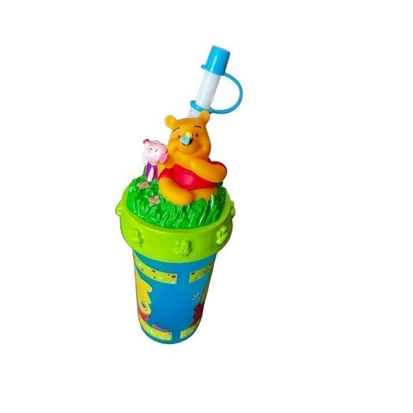 Vtg Disney Winnie the Pooh Bear Travel Water Bottle Tumbler Drink Cup 8." - Picture 6 of 11